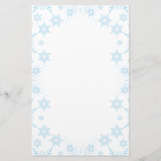 Winter Frost Ice Crystal Borders Kerstbrief Briefpapier (Voorkant)