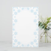 Winter Frost Ice Crystal Borders Kerstbrief Briefpapier (Staand voorkant)