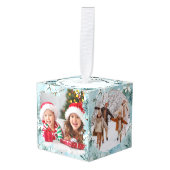 Winter Frost Personalized Christmas Multi Photo Decoratie (Voorkant hoekig)