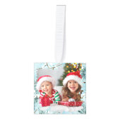 Winter Frost Personalized Christmas Multi Photo Decoratie (Voorkant)