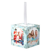 Winter Frost Personalized Christmas Multi Photo Decoratie (Achter hoekig)