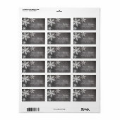 Winter Frost Sneeuwvlokken krijtbord | Adres Etiket (Full Sheet)