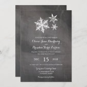 Winter Frost Sneeuwvlokken krijtbord | Bruiloft Kaart (Voorkant / Achterkant)