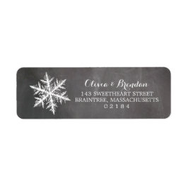 Winter Frost Sneeuwvlokken Krijtbord Retouradres Etiket