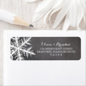 Winter Frost Sneeuwvlokken Krijtbord Retouradres Etiket (Insitu)