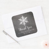 Winter Frost Sneeuwvlokken krijtbord | Trouwgunst Vierkante Sticker (Envelop)
