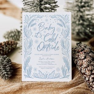 Winter Frost Snowflake Baby shower Baby Het is kou Programmakaart