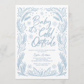 Winter Frost Snowflake Baby shower Baby Het is kou Programmakaart (Voorkant)