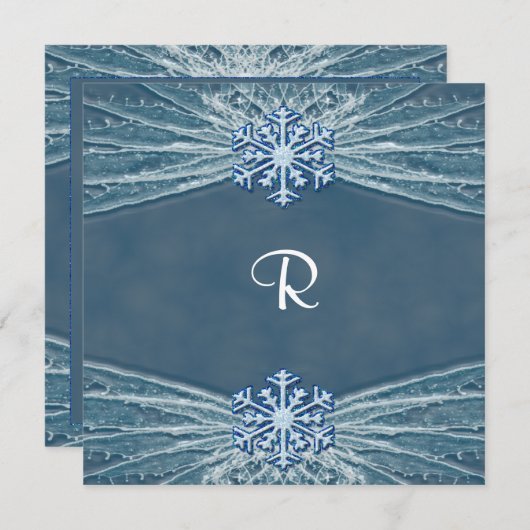 Winter Frost & Snowflakes Weddenschap Kaart (Voorkant / Achterkant)