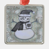 Winter Frost Snowman Metalen Ornament (Voorkant)