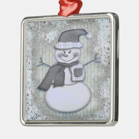 Winter Frost Snowman Metalen Ornament (Links)