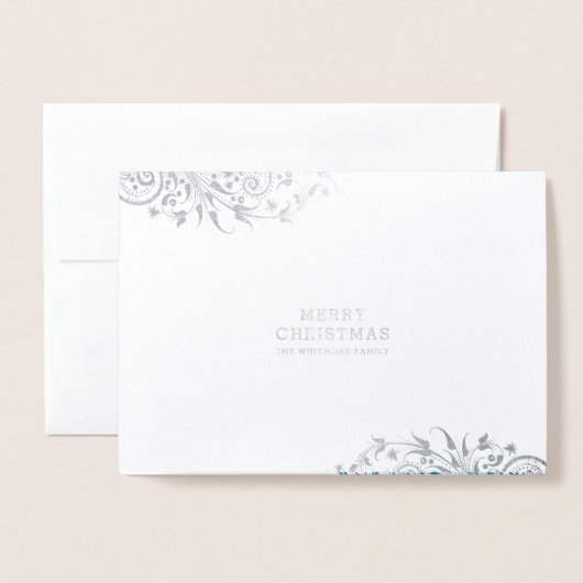 Winter Frost Vrolijke Kerstfoto Folie Kaarten (Voorkant met envelop)