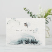 Winter Frost Woodland kerstkaarten Feestdagenkaart (Staand voorkant)