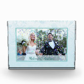 Winter Frosted Flowers Personalised Photo Fotoblokken (Voorkant)