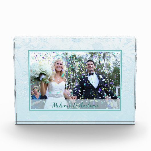 Winter Frosted Flowers Personalised Photo Fotoblokken (Voorkant)