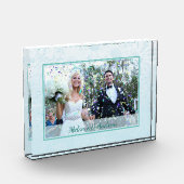 Winter Frosted Flowers Personalised Photo Fotoblokken (Links)