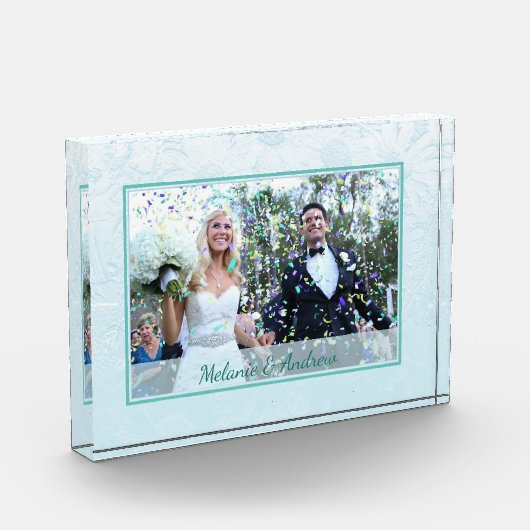 Winter Frosted Flowers Personalised Photo Fotoblokken (Links)