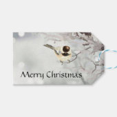 Winter Frosty Tree Chickadee Bird Custom Name Cadeaulabel (Voorkant (Horizontaal))