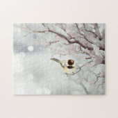 Winter Frosty Tree Chickadee Bird Legpuzzel (Horizontaal)