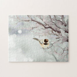 Winter Frosty Tree Chickadee Bird Legpuzzel