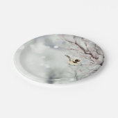 Winter Frosty Tree Chickadee Vogelkunst Papieren Bordje (Gekanteld)