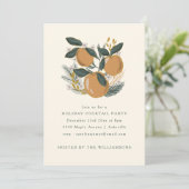 Winter Fruit Kerstmis Cocktail Party Vakantie Kaart (Staand voorkant)