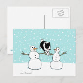 Winter Fun Border Collie | Hond Kerstvakantie Feestdagenkaart (Voorkant / Achterkant)