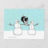 Winter Fun Border Collie | Hond Kerstvakantie Feestdagenkaart (Voorkant)