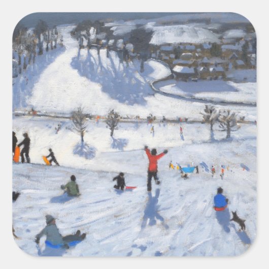 Winter Fun Chatsworth 2010 Vierkante Sticker (Voorkant)