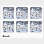 Winter Fun Chatsworth 2010 Vierkante Sticker (Vel)