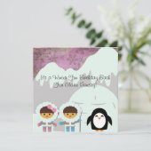 Winter Fun Gepersonaliseerd Birthday-uitnodigingen Kaart (Staand voorkant)