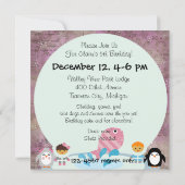 Winter Fun Gepersonaliseerd Birthday-uitnodigingen Kaart (Achterkant)