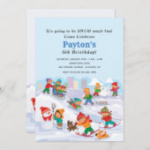 Winter Fun in de sneeuwuitnodiging Kaart (Voorkant / Achterkant)