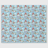 Winter Fun Penguins Kerstmis Cadeaupapier (Vlak)