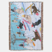 Winter Fun Skiing kerstlabradors Deken (Voorkant Verticaal)