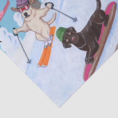 Winter Fun Skiing kerstlabradors Tissuepapier (Detail)
