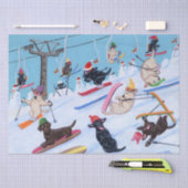 Winter Fun Skiing kerstlabradors Tissuepapier (Craft)