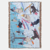 Winter Fun Skiing Labradors Deken (Voorkant Verticaal)