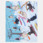Winter Fun Skiing Labradors Fleece Deken (Voorkant)