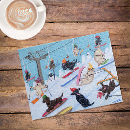 Winter Fun Skiing Labradors Legpuzzel
