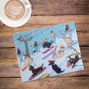 Winter Fun Skiing Labradors Legpuzzel