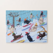 Winter Fun Skiing Labradors Legpuzzel (Horizontaal)