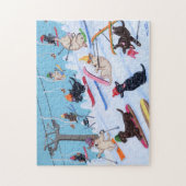 Winter Fun Skiing Labradors Legpuzzel (Verticaal)