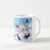 Winter Fun Skiing Labradors Painting Koffiemok