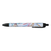 Winter Fun Skiing Labradors Painting Zwarte Inkt Pen (Bodem)