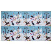 Winter Fun Skiing Labradors Stof (Fat Quarter)