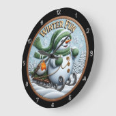 Winter Fun Snowman Sledding Robin Grote Klok (Hoek)