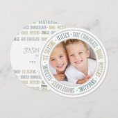 Winter Fun Vrolijk Kerstfeest Ronde Fotokaart Feestdagenkaart (Voorkant / Achterkant)