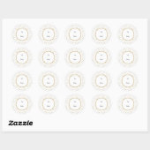 Winter Fun White Gold Stars Kerstmis Ronde Sticker (Vel)