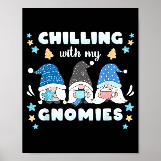 Winter, Funny Nordic Christmas Gnomes Poster (Voorkant)